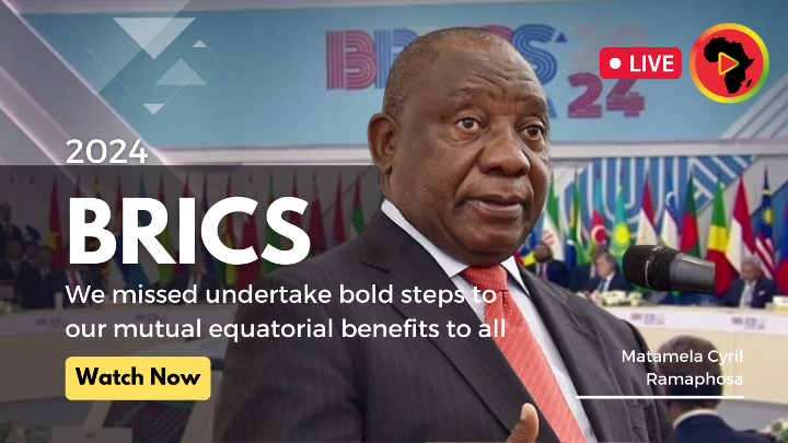 Matamela Cyril Ramaphosa at BRICS Summit 2024 speaks about mutual BRICS countries economic growth and development. cover